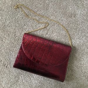 Large Red Patent Leather Clutch Purse